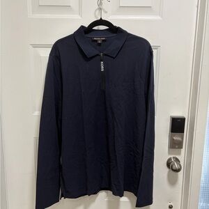 Michael Kors Men's Dark Blue Long Sleeve Shirt